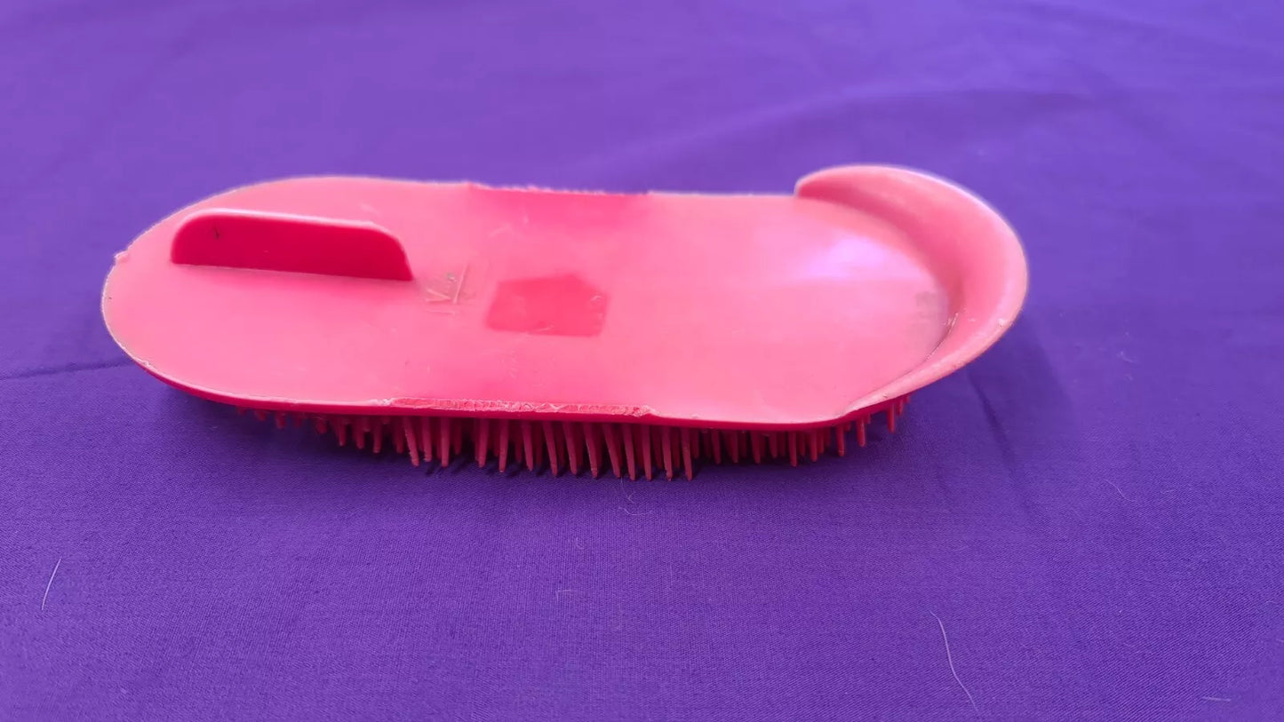 Red Plastic Curry Comb Horse Grooming