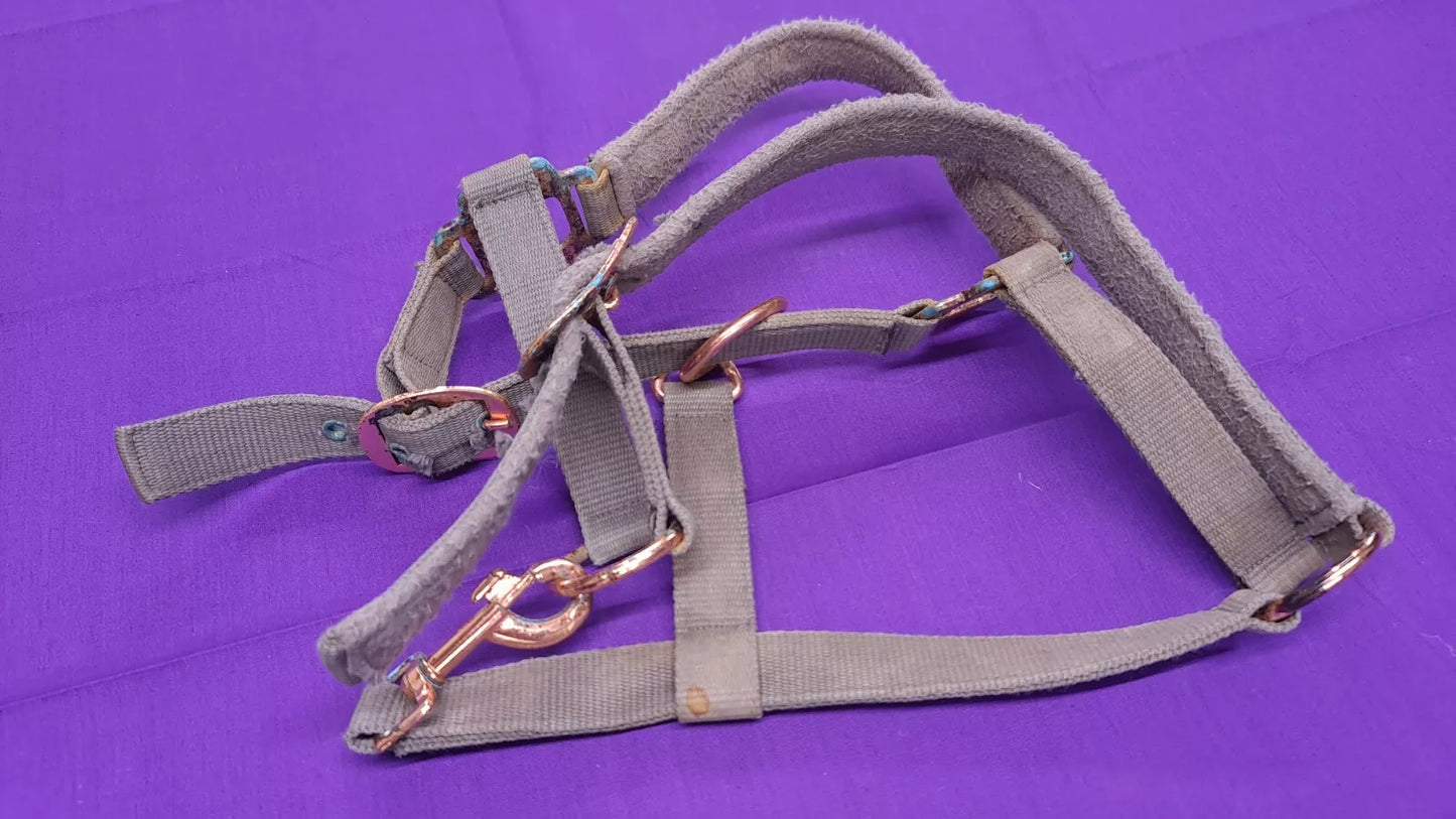 HY Grey Pony Headcollar And Lead Rope