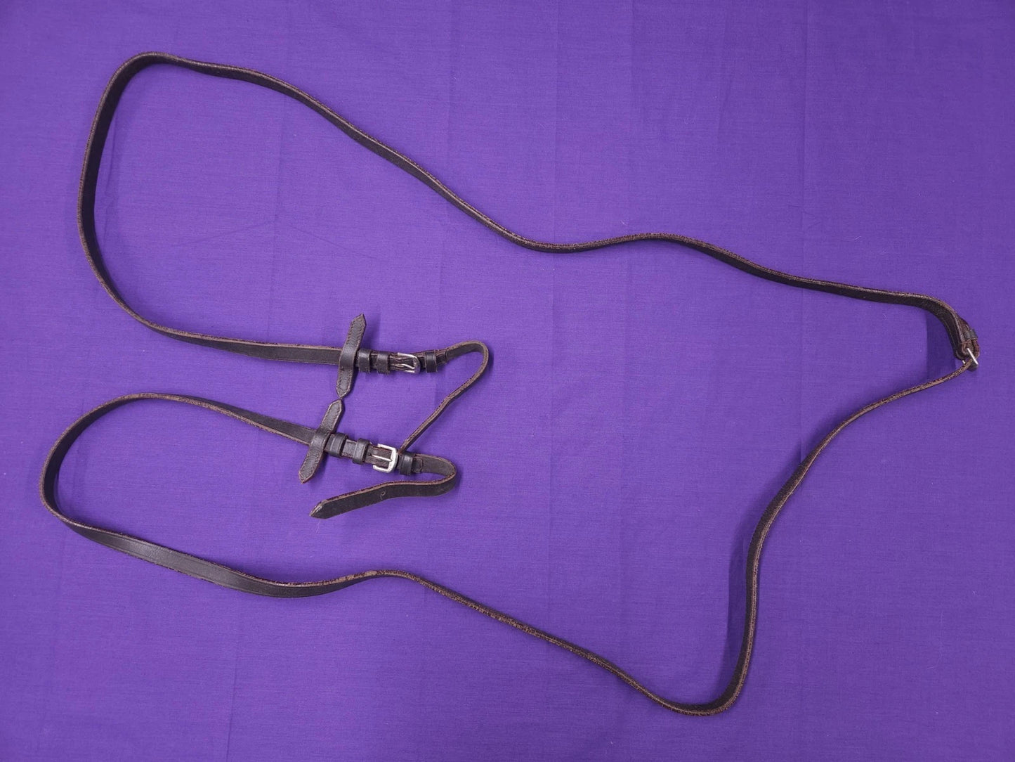 Flat Brown Full Size Leather Horse Riding Reins R139