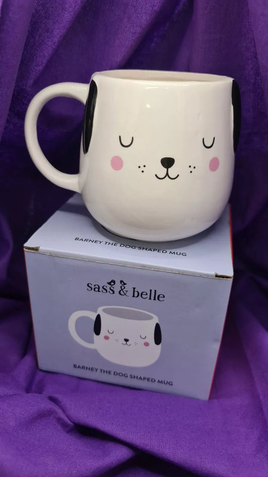 Sass & Belle Dog Lover Barney The Dog Shaped Mug Boxed New