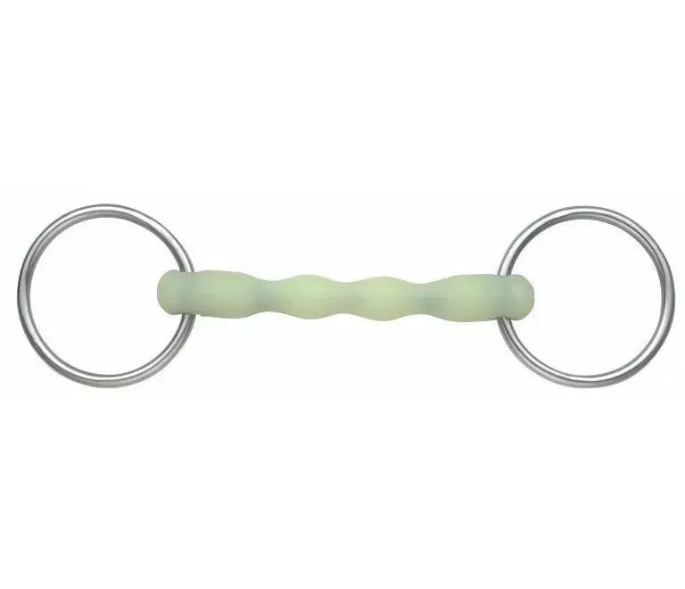 Shires Equikind Ripple Loose Ring Snaffle 5.5" Pale Green Apple