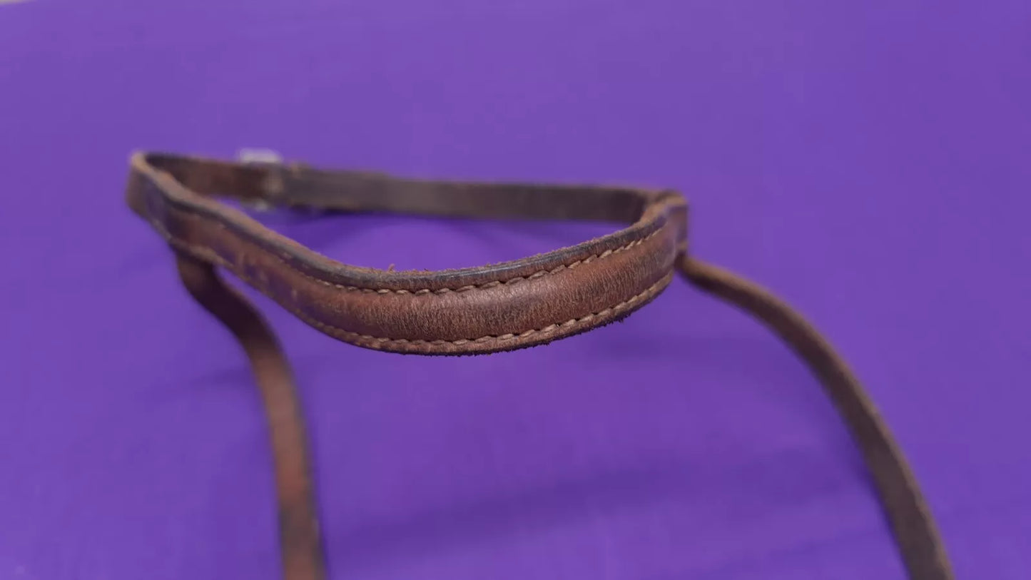 Thin Brown Full Sized Noseband Horse Riding Bridle Part