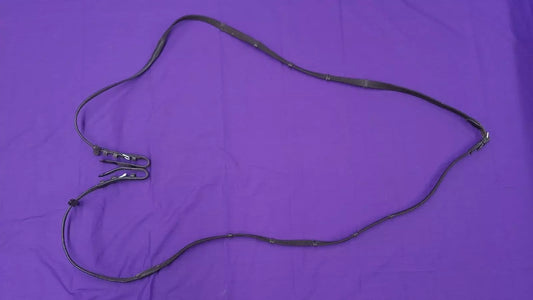 Cob Sized Fabric Grippy Black Reins 52"