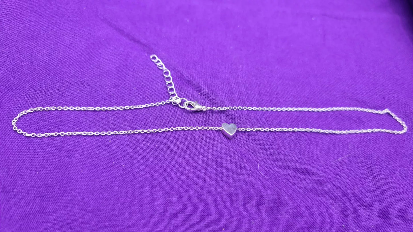 Silver Solid Heart Necklace