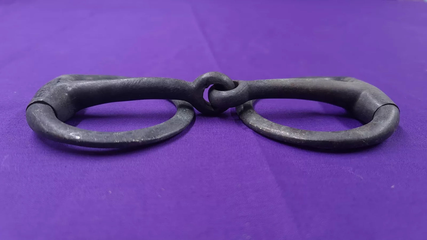 5.5" Vintage Cast Iron Flat Ring Single Joint Eggbutt Snaffle Horse Bit