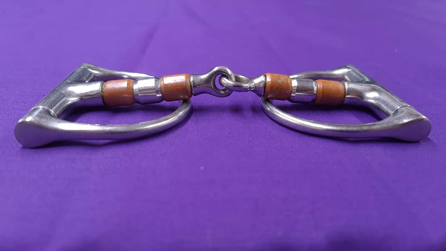 5.5" D Ring Snaffle With Copper Rollers Single Joint Horse Bit