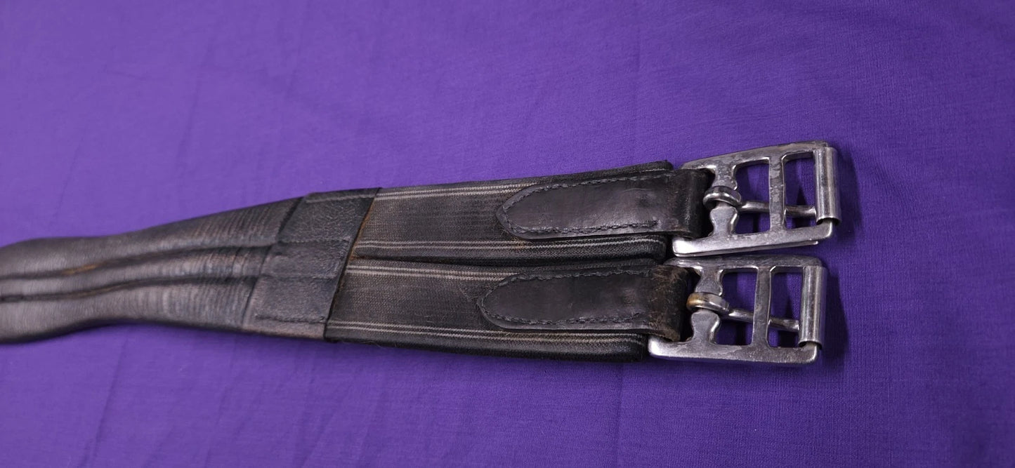 44" Wessex Black Leather Elasticated Horse Girth G135