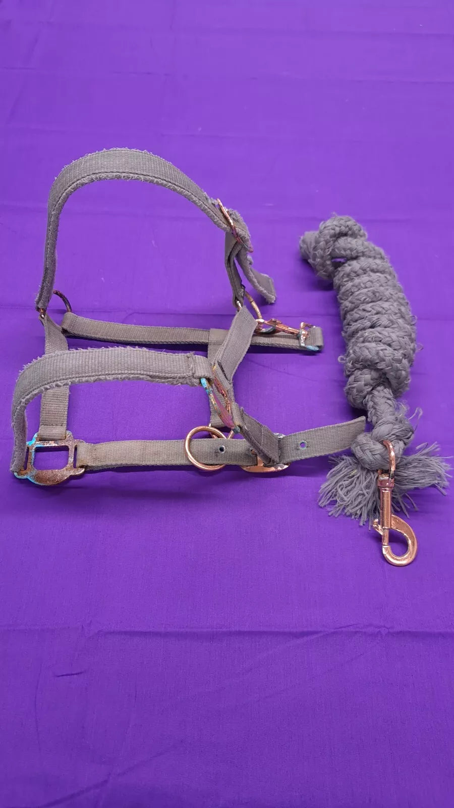 HY Grey Pony Headcollar And Lead Rope