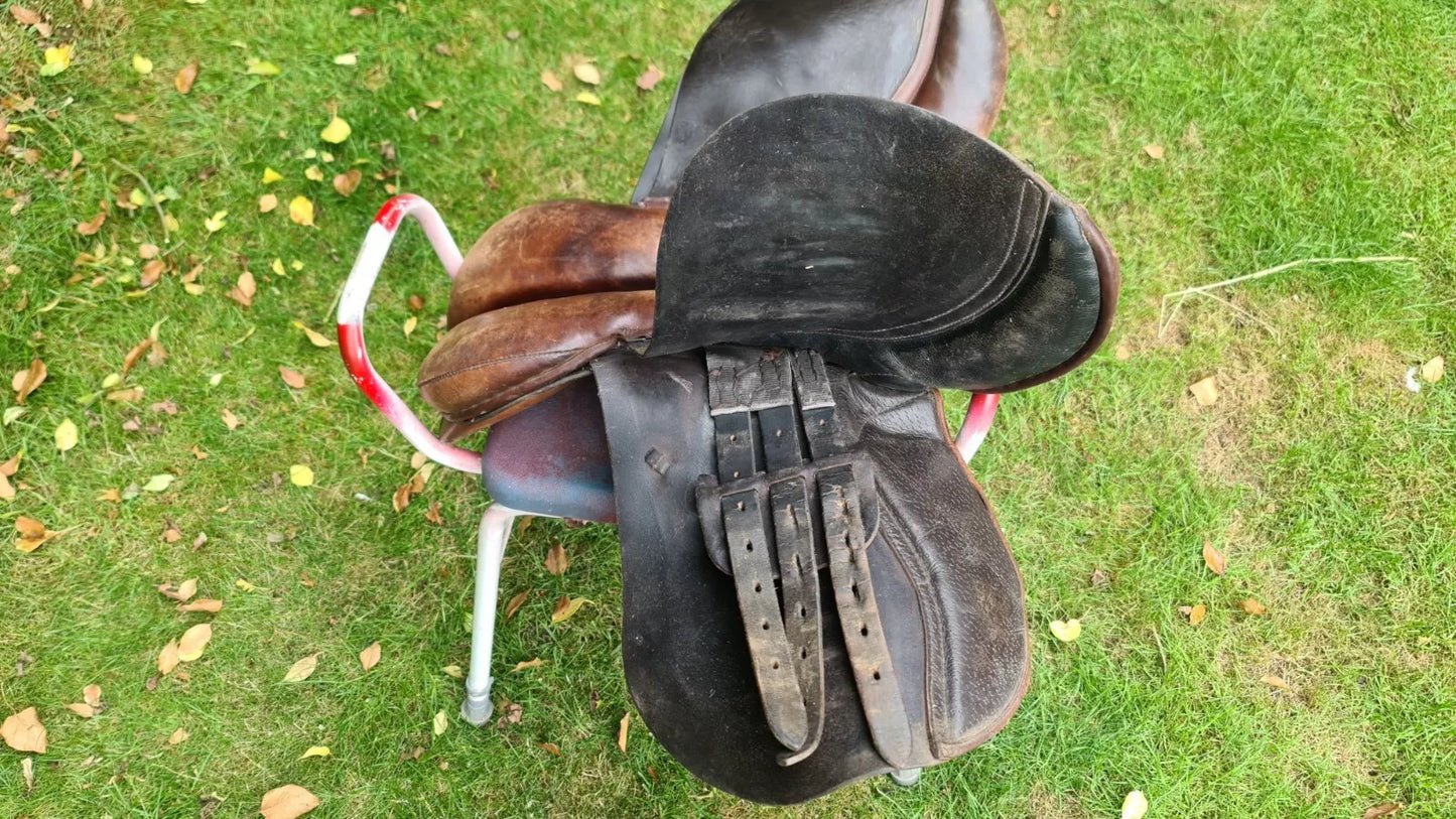 16" High Quality English Leather Saddle Polegate Dressage Brown