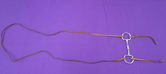 Eggbutt Snaffle With Tan Leather Cheeks And Reins 5"