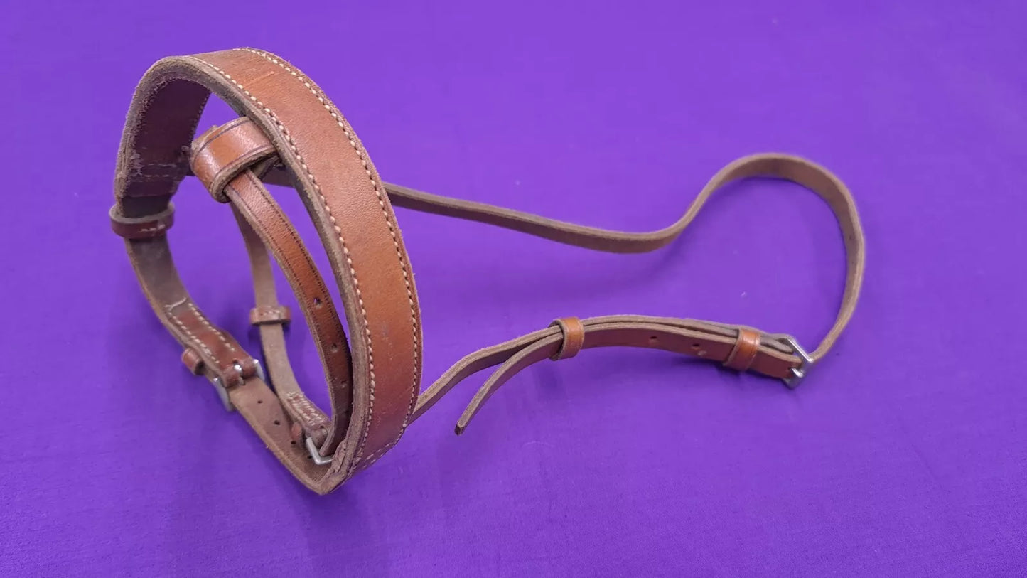 Pony Sized Tan Coloured Noseband With Flash Horse Bridle Part