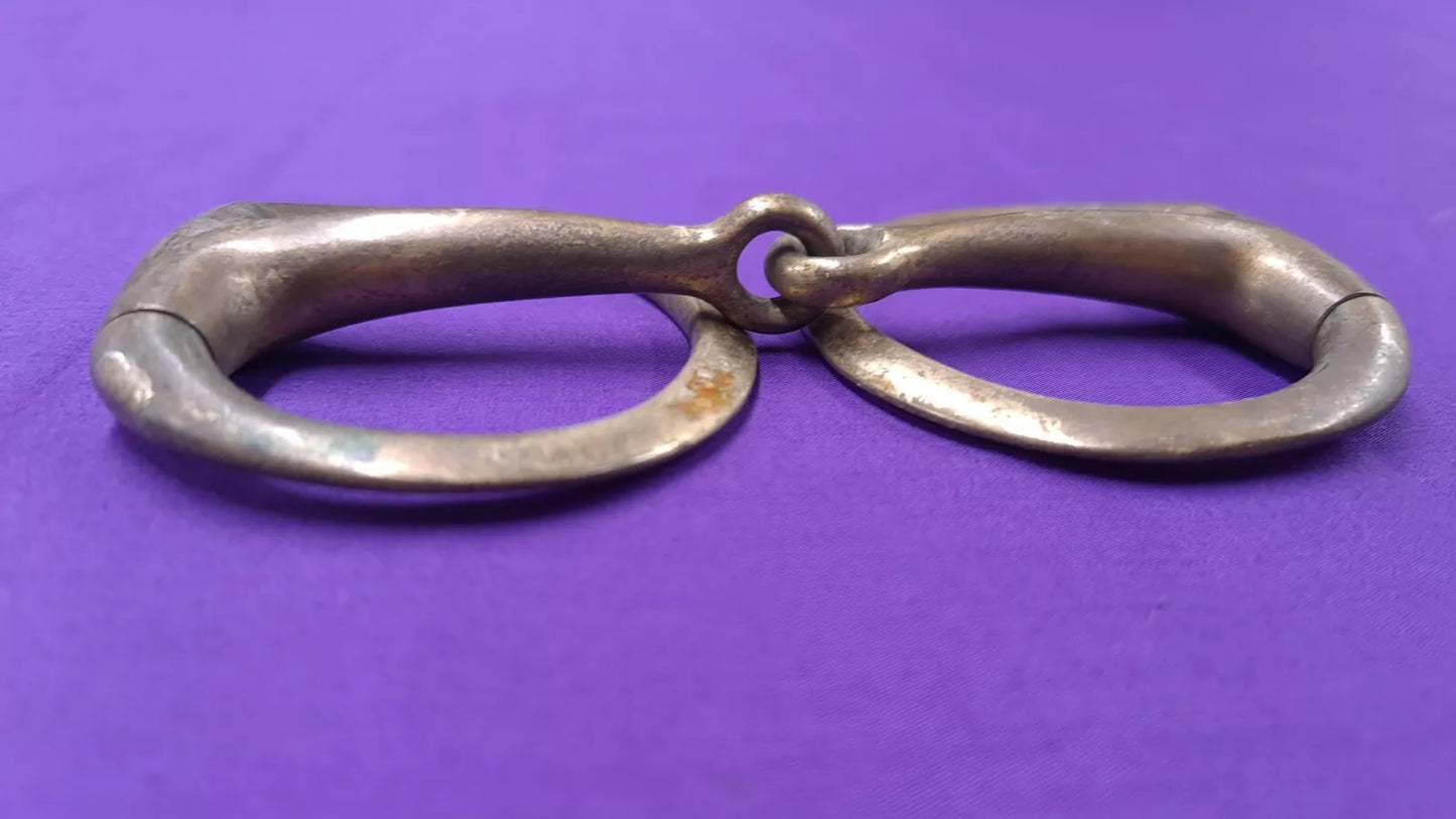 5" Vintage Large Flat Ring Single Joint Eggbutt Snaffle Horse Bit