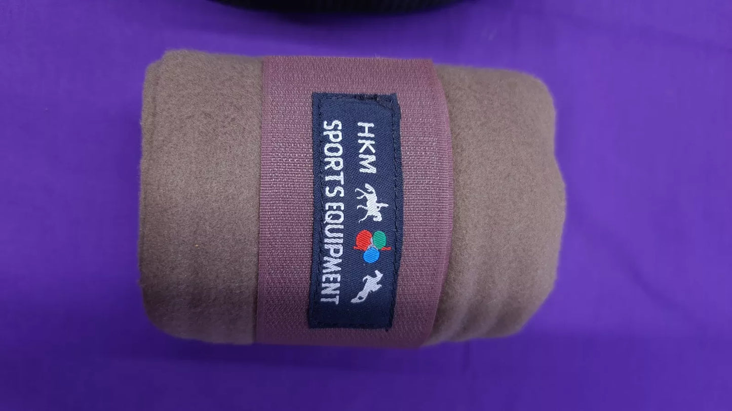 HKM Horse Leg Bandages Wraps x 4 Brown