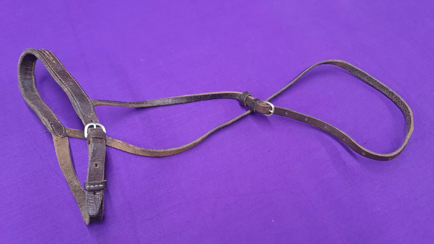 Pony Sized Brown Soft Leather Noseband Bridle Part