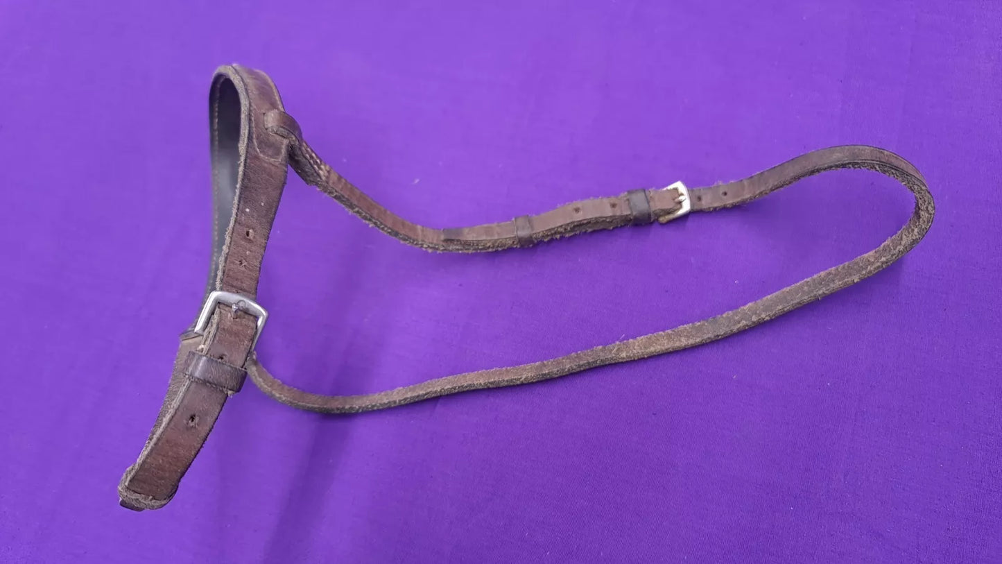 Brown Pony Sized Horse Noseband Bridle Part