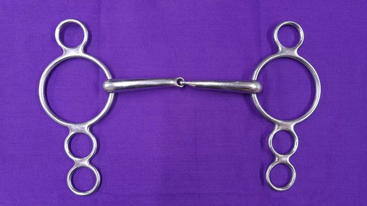 5.5" 3 Ring Dutch Single Joint Continental Gag Horse Bit