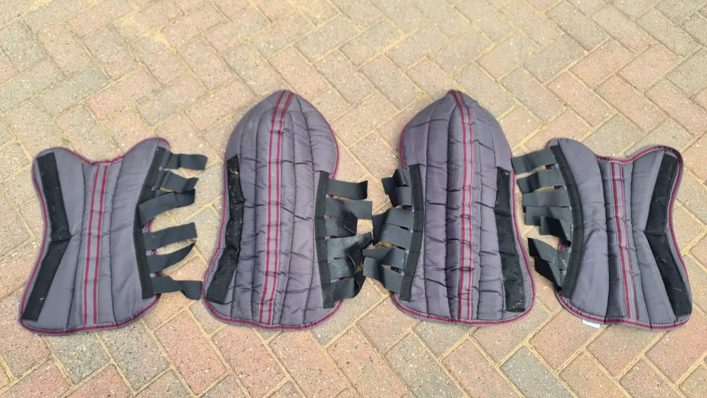 4 Travel Boots Grey And Red Soft Padded Pony