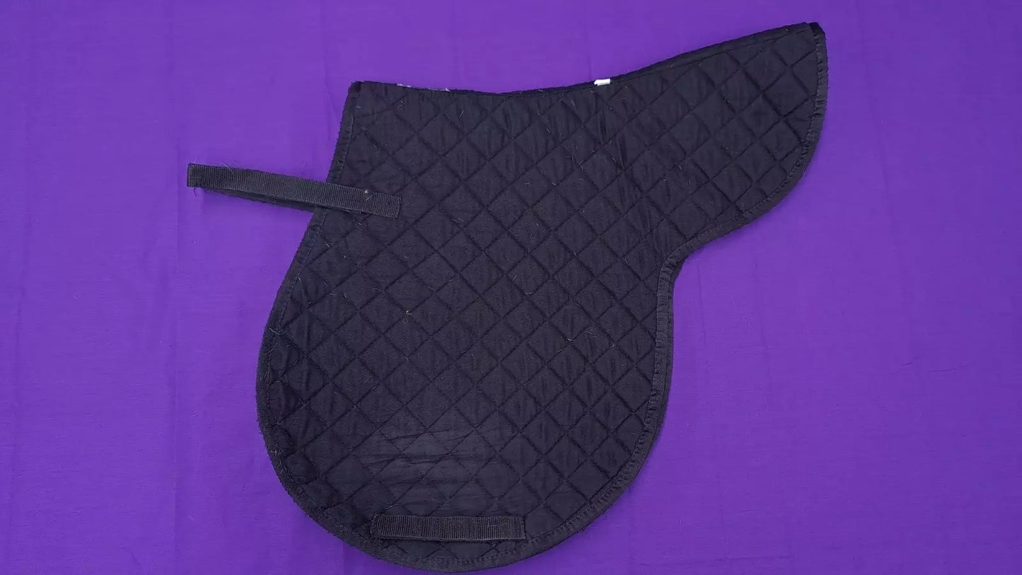 Roma Black Cob Sized Saddle Pad Horse Riding Numnah