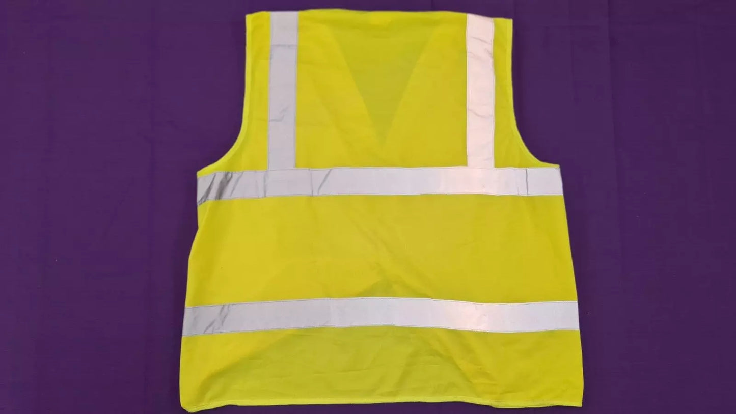 Hi-Viz Yellow Bib With Grey Reflective Strips XL