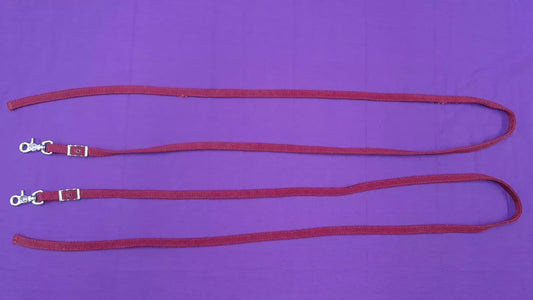 7' Burgundy Soft Nylon Horse Riding Split Reins