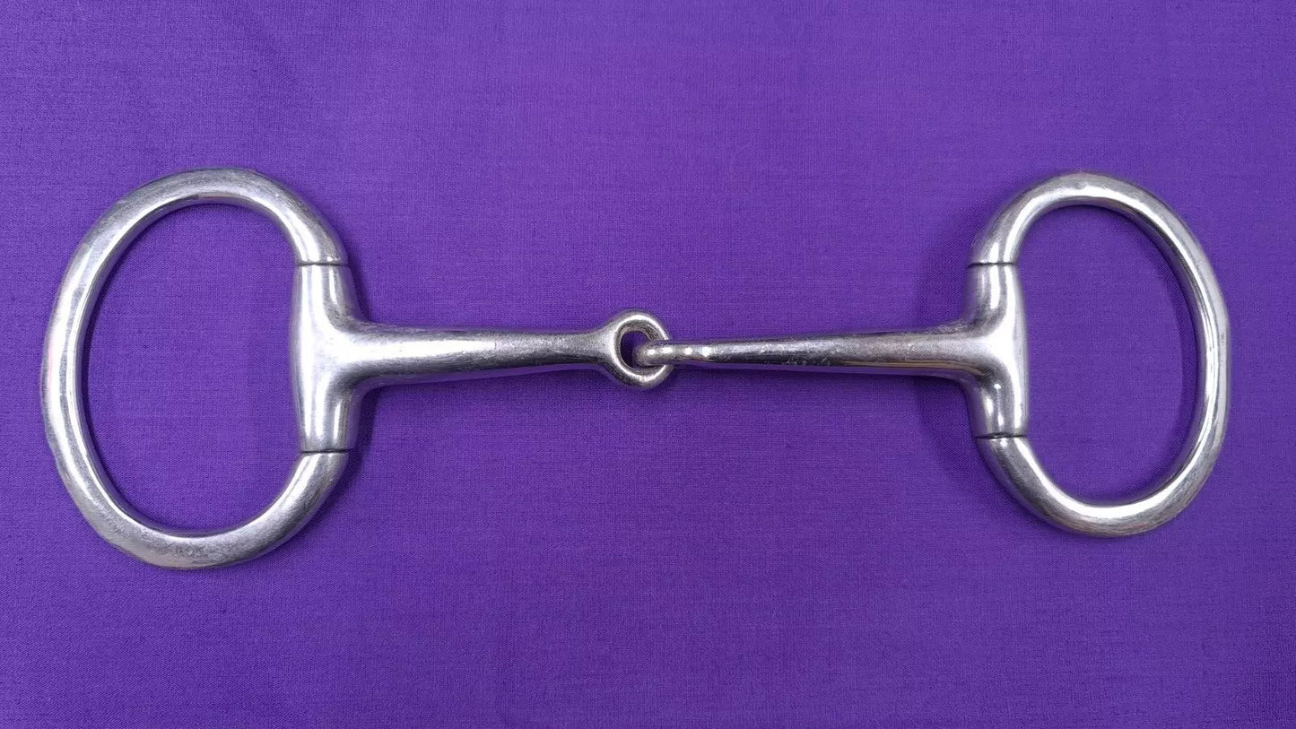 5.5" Flat Ring Single Joint Eggbutt Snaffle Horse Bit