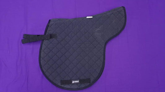 Roma Black Cob Sized Horse Riding Numnah Saddle Pad