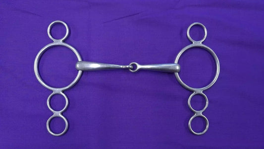 Dutch Gag Horse Bit 6" Three Ring Single Joint