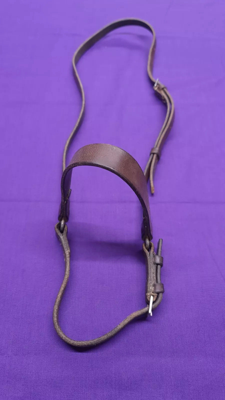 Pony Sized Brown Noseband With Headpiece Horse Bridle Part