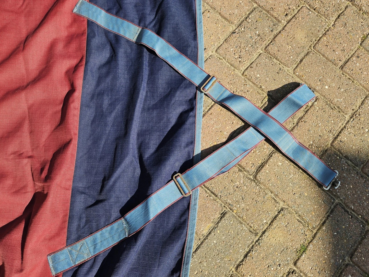 6'3 Weatherbeeta Red & Blue Freestyle Orican High Heavy Horse Turnout Rug RU196