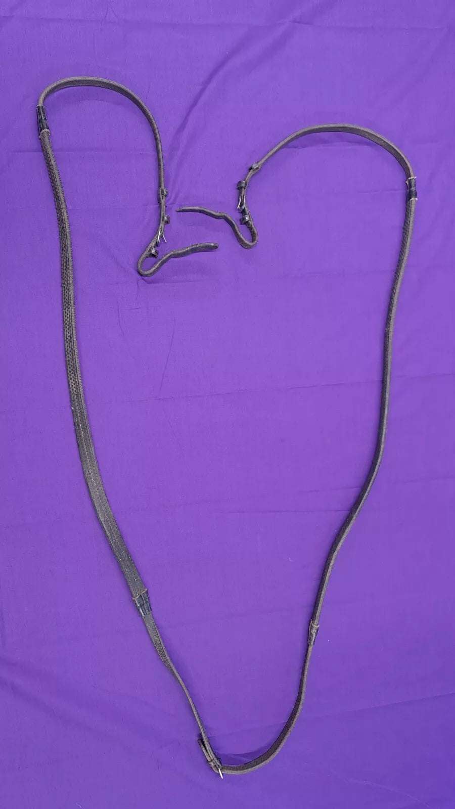 Black Rubber Grippy Horse Riding Reins Size Full