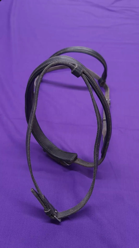 Full Sized Black Part Cavesson Horse Bridle Includes Browband Noseband Flash