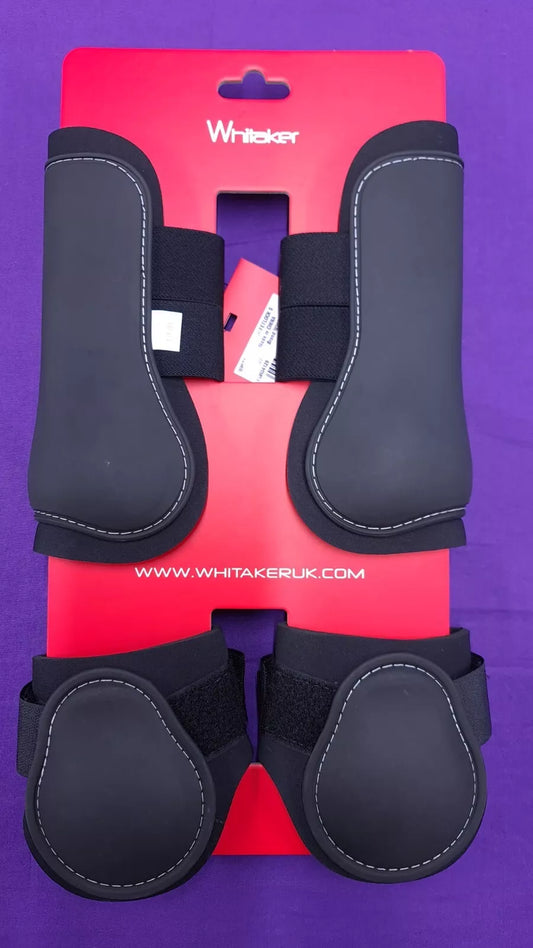 Whitaker Equine Tendon And Fetlock Boot Set Black Horse Cob