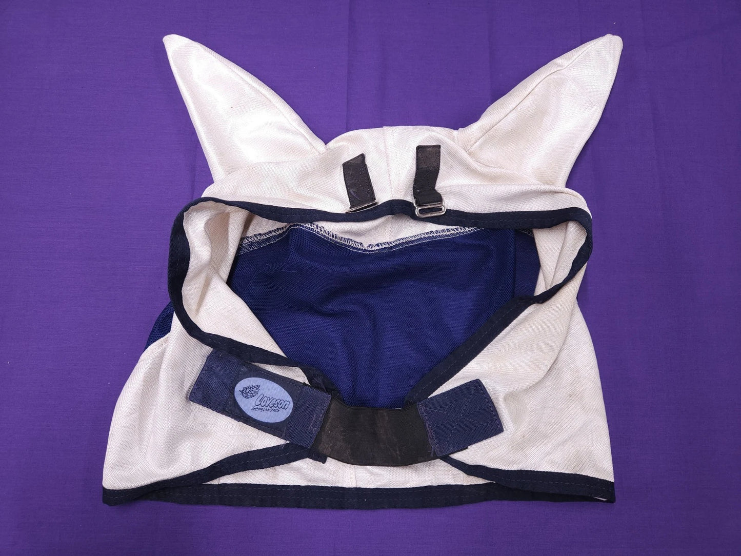 Loveson Full Size White And Blue Horse Fly Mask FL33