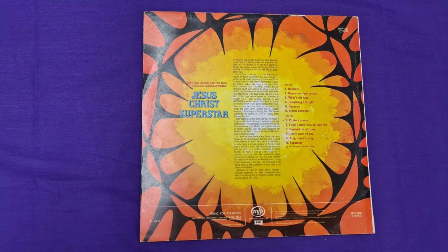 Tim Rice And Andrew Lloyd Webber Jesus Christ Superstar MFP 5280 Vinyl LP Record