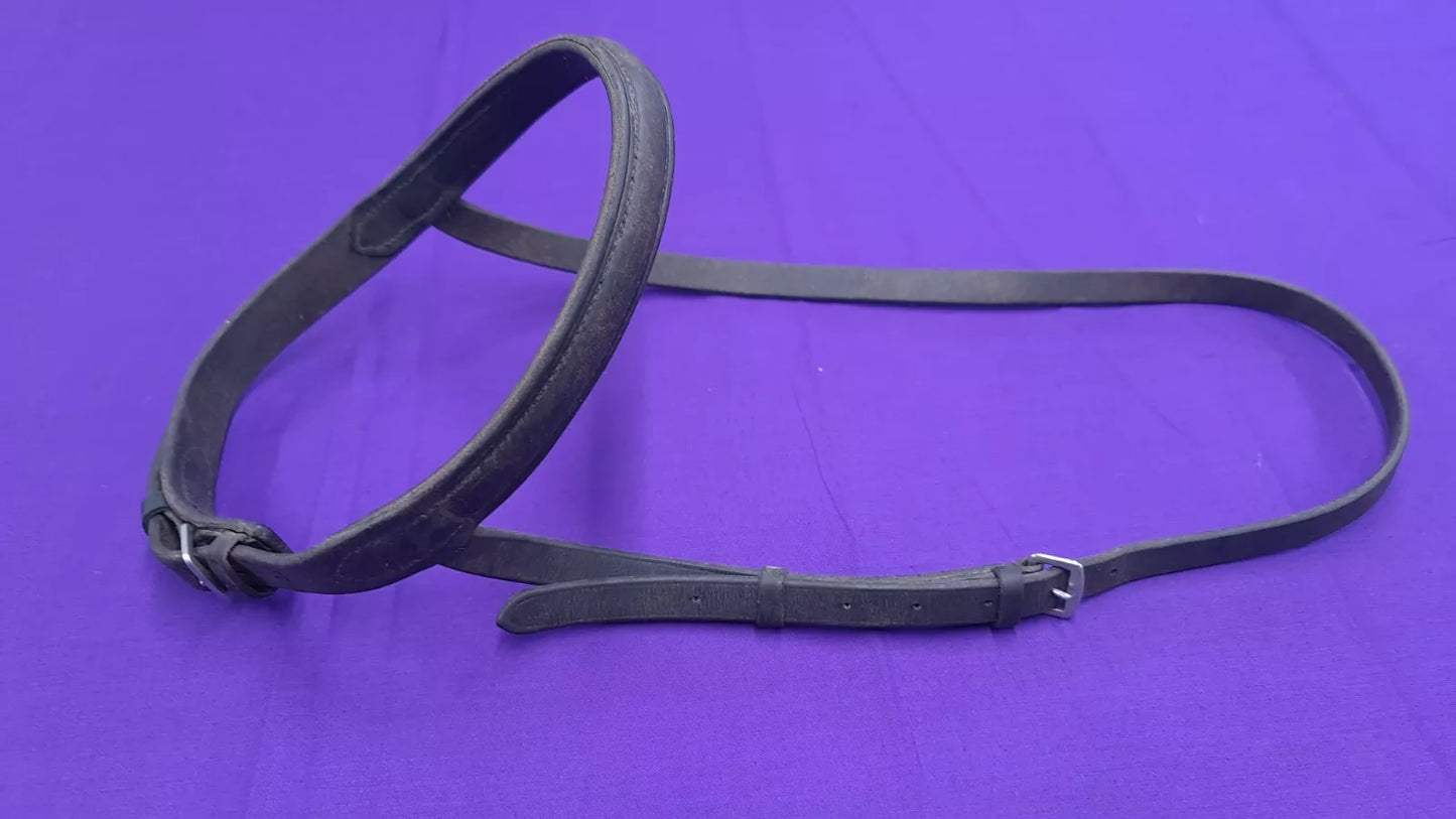 Noseband Flat Black Horse Bridle Part In Extra Full