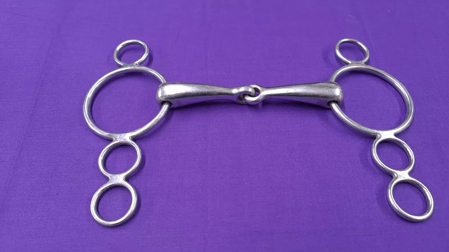 3 Ring Gag 5.5" Horse Bit Single Joint