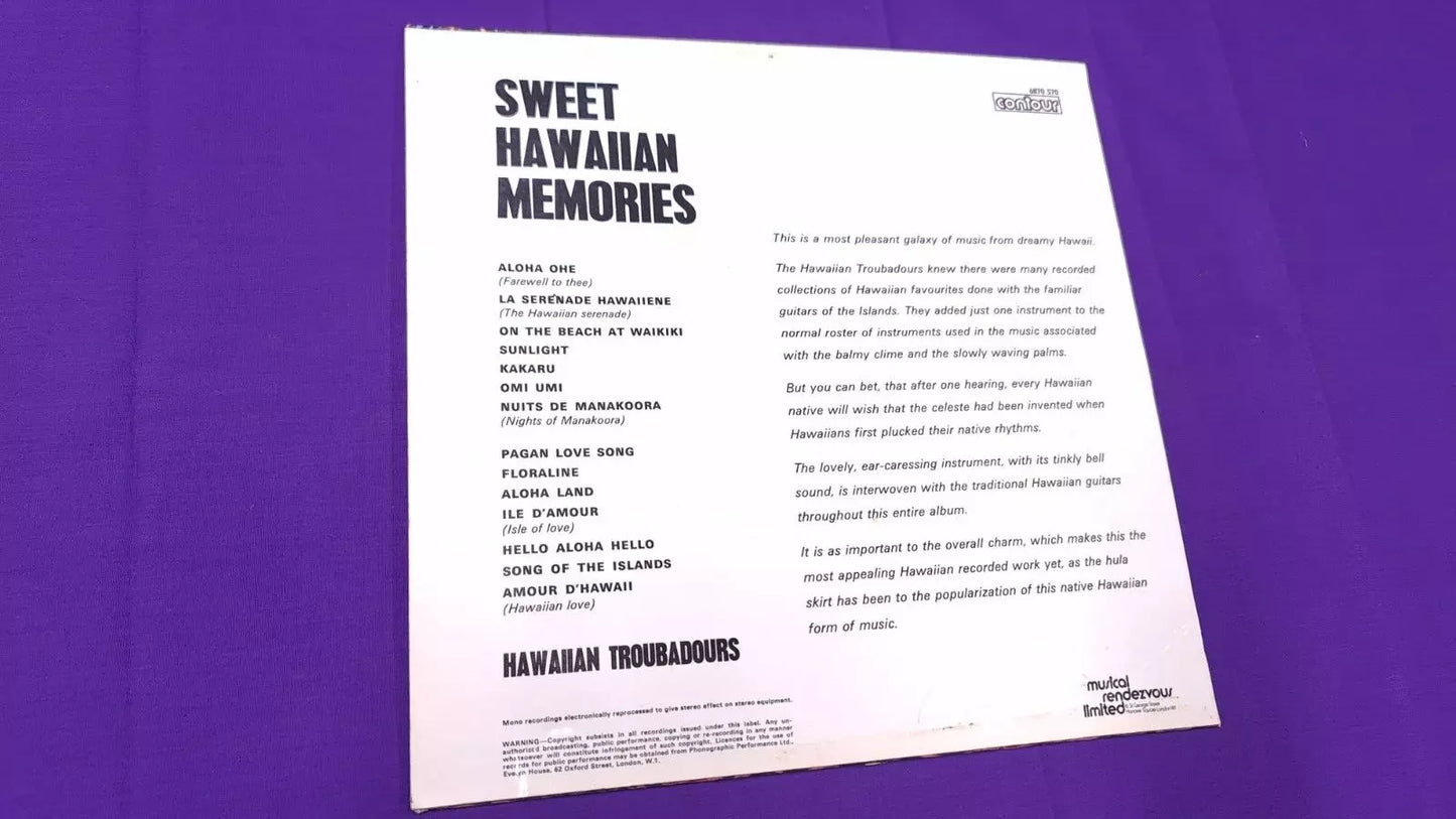 Hawaiian Troubadours Sweet Hawaiian Memories 6870 570 Vinyl LP Record