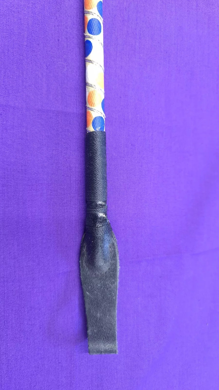 Horse Riding Crop Whip Orange Blue & White Spots 26"