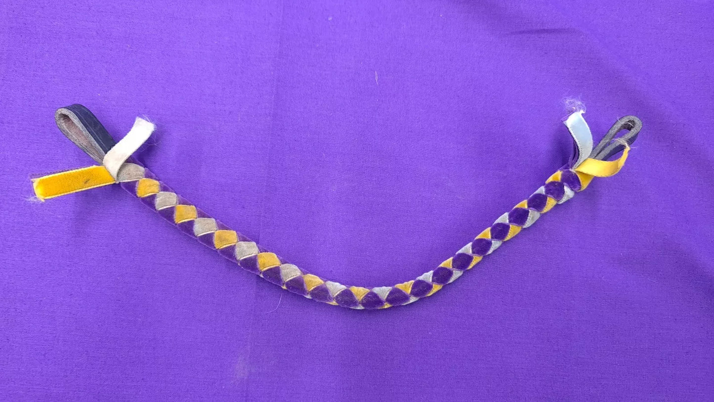 Browband For Showing Purple Yellow Grey Velvet Pony