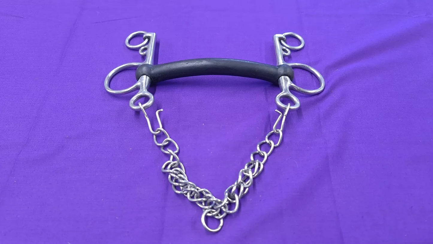 6" Korsteel Pelham With Mulllen Mouth Plus Chain Horse Bit