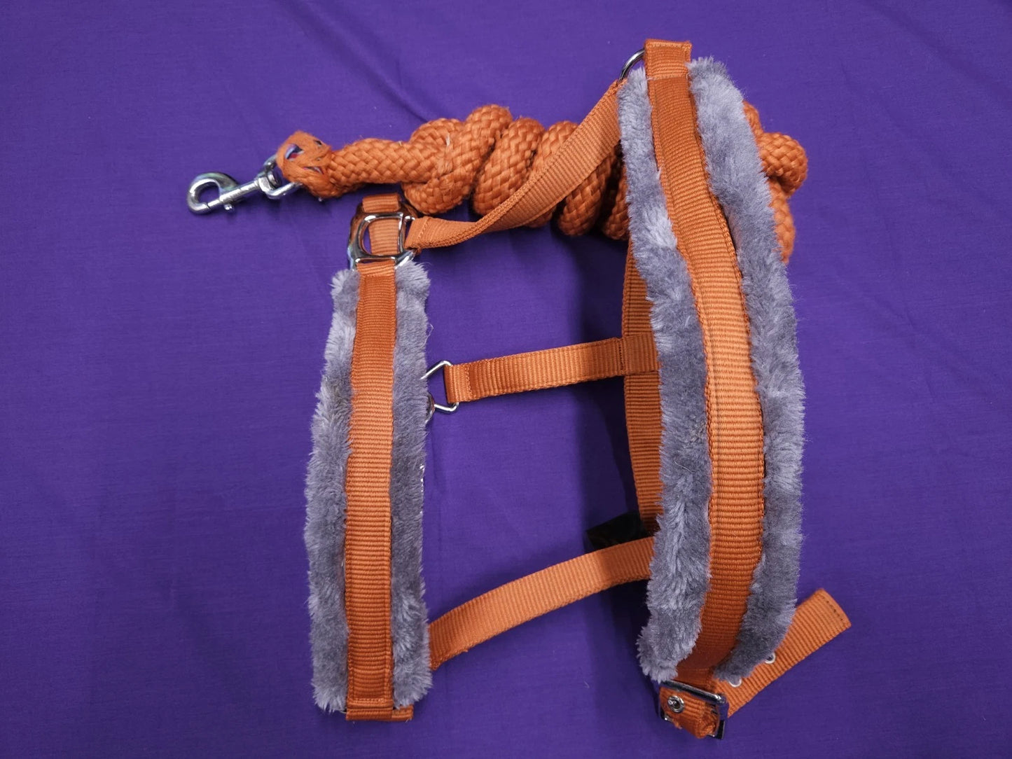 HY Sport Active Full Size Orange And Grey Comfort Horse Headcollar And Lead Rope HC82