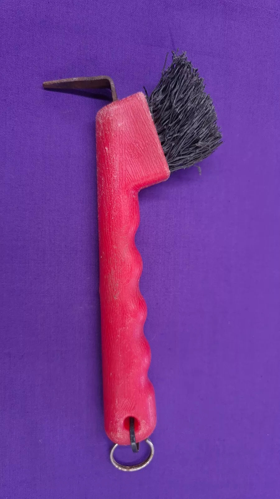 Hoof Pick And Brush Red Horse Grooming Kit